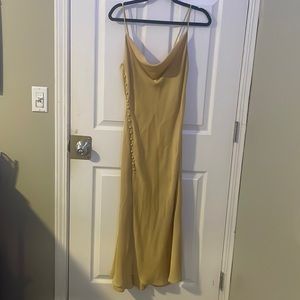 ZARA Satin Midi Dress w/ Buttons and Slit
